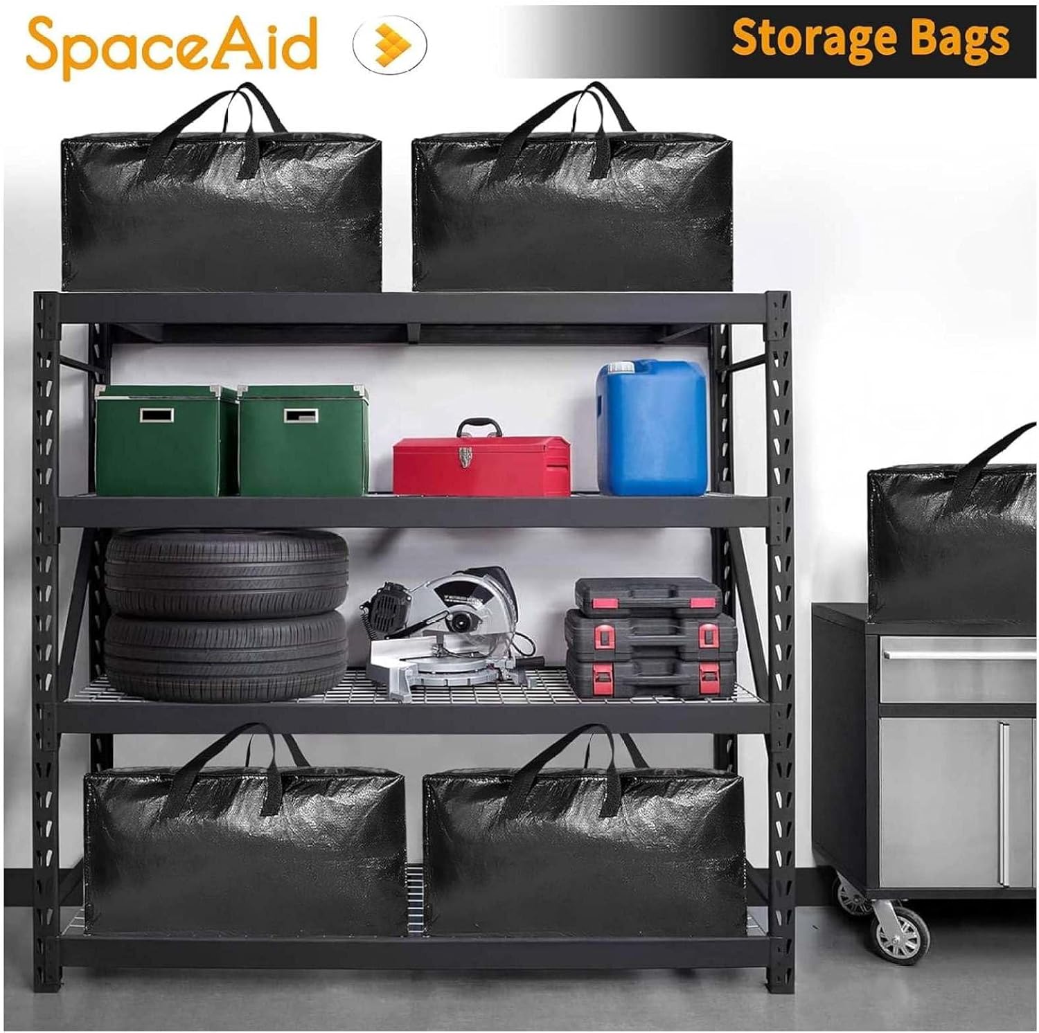 Extra Large Heavy Duty Moving Bags - 8 Pack Black, 23 Gallon - Foldable Storage & Transport Bags for College, Dorms, Apartments & Organizing Solutions