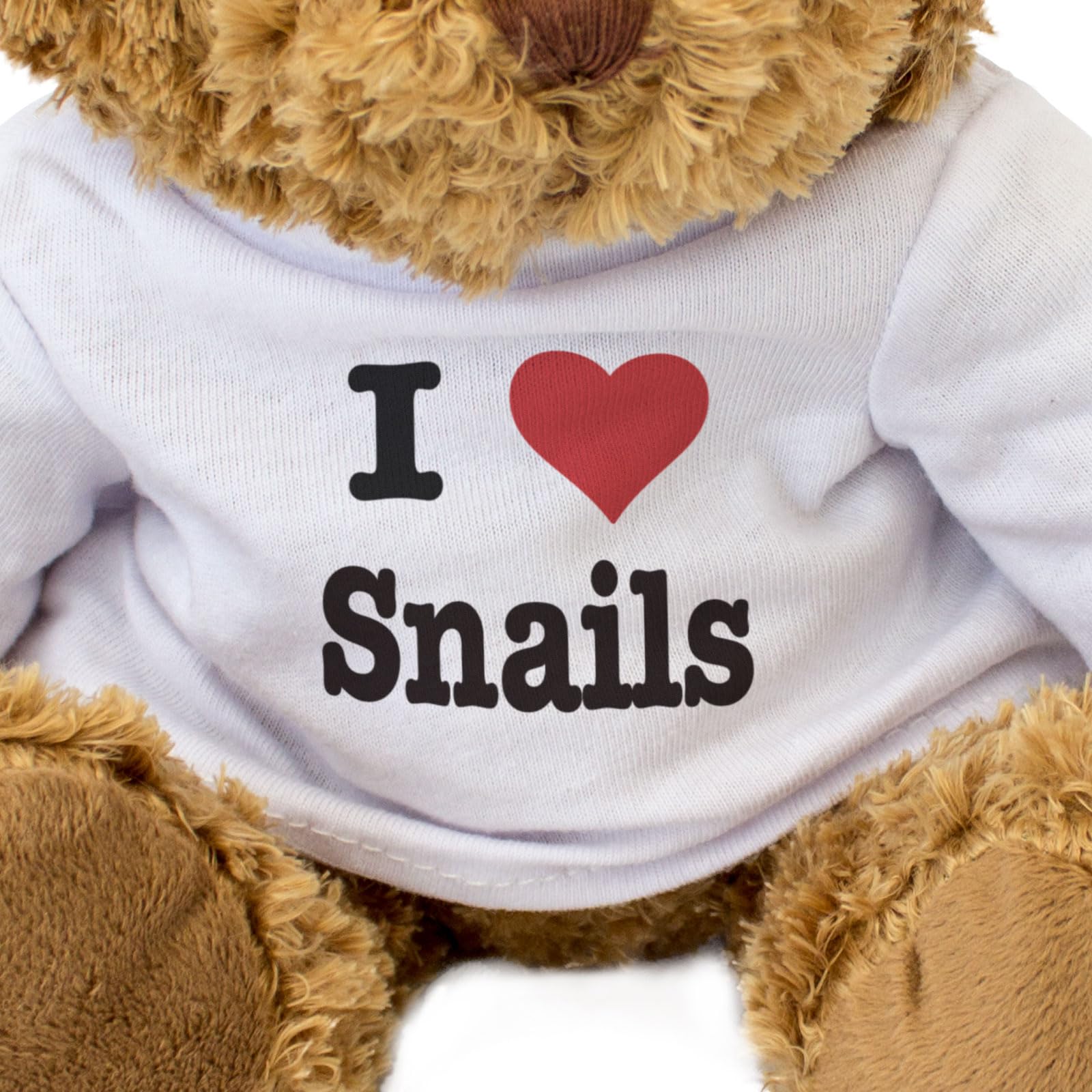I LOVE SNAILS - Teddy Bear - Cute Soft Cuddly Adorable - Gift Present, Brown - Image 3