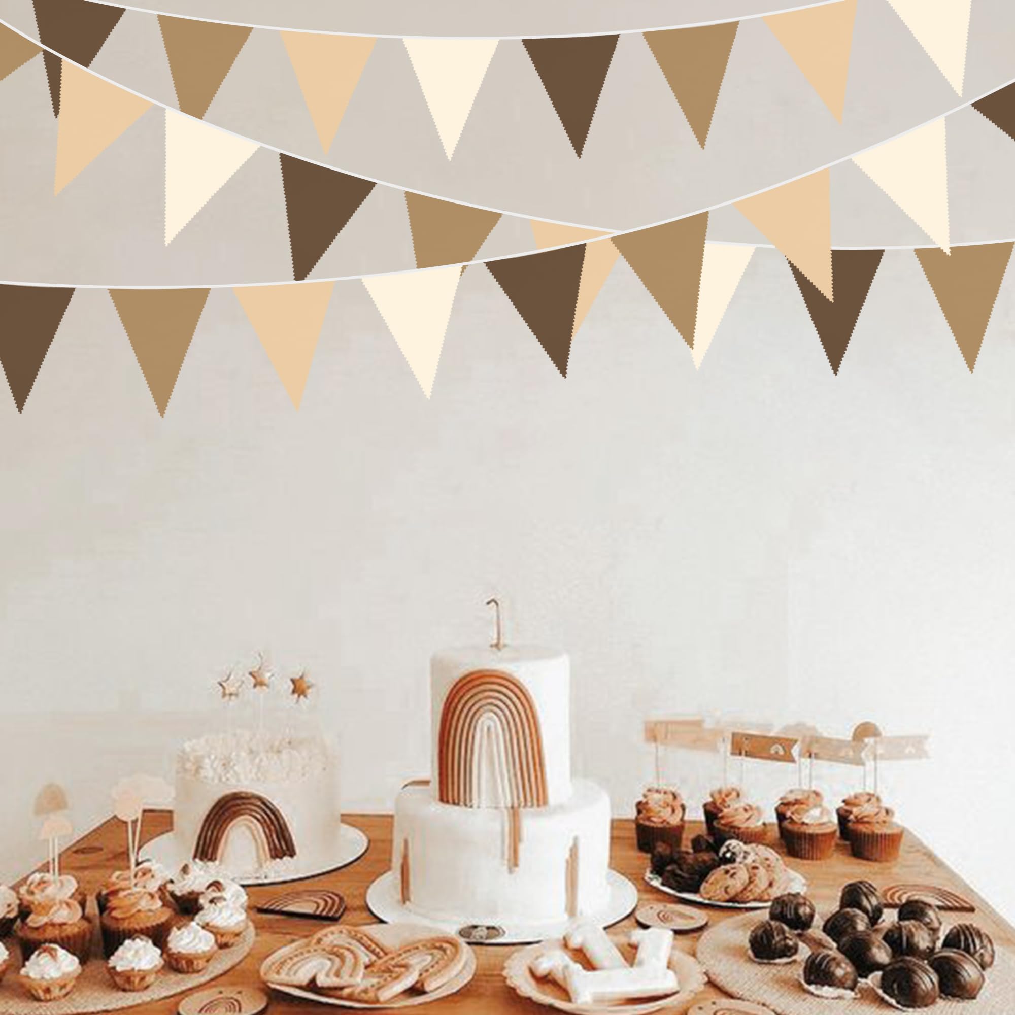 Jute-Wimpelkette 5 M – 18 Flaggen, Rustikale Dekoration Für Garten, Party & Boho-Stil