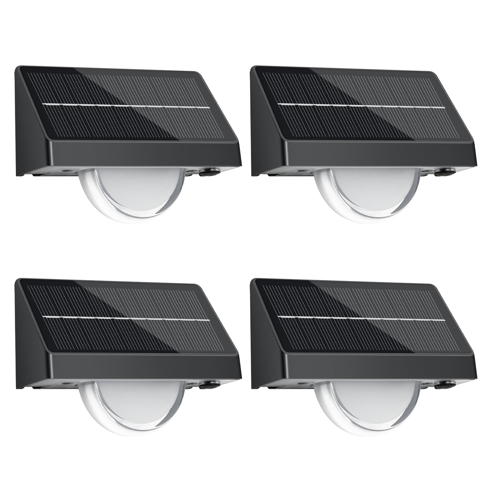 Kerry Solar Fence Lights, Deck/Step Outside Garden Solar Powered IP44 Waterproof Linear Spotlight with 10 Color Mode, Outdoor Decking Down Lights for Patio, Yard, Stairs, Pathway - 4 Pack