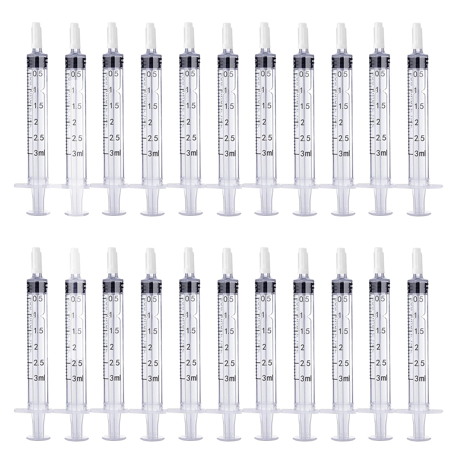 22 strzykawki 3 ml/5 ml, plastikowa strzykawka dozująca, wielokrotnego użytku, z tworzywa sztucznego, strzykawka z siarą, strzykawka pomiarowa, jednorazowa strzykawka do laboratoriów naukowych,