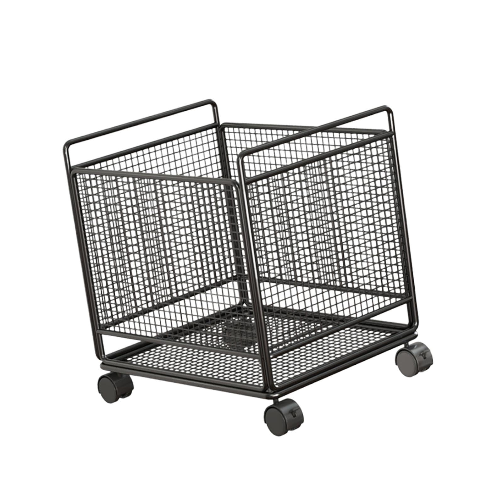 Gralara Carrello Portabiancheria Con Ruote Di 360 Gradi, Ceste per La Biancheria in Ferro, Organizzazione Lavanderia per Letto, Bagno, Lavanderia, Dormitorio, Appartamento, Nero, M