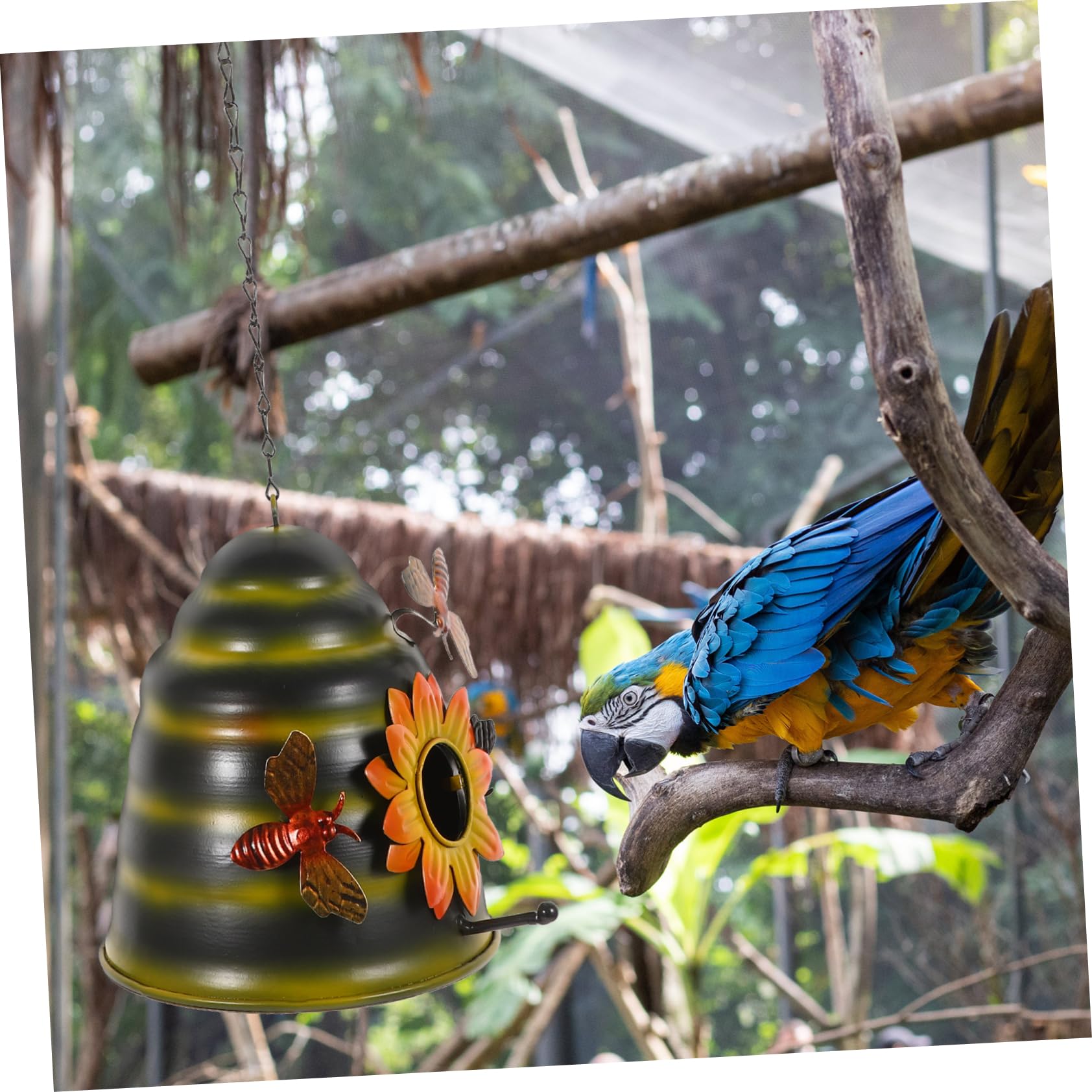 HANABASS 2stücke Bee Themed Vogelhaus Hängende Nistbox Für Kleine Vögel Garten Dekoration Und Outdoor Nest Für Wellensittiche Und Andere Haustiere