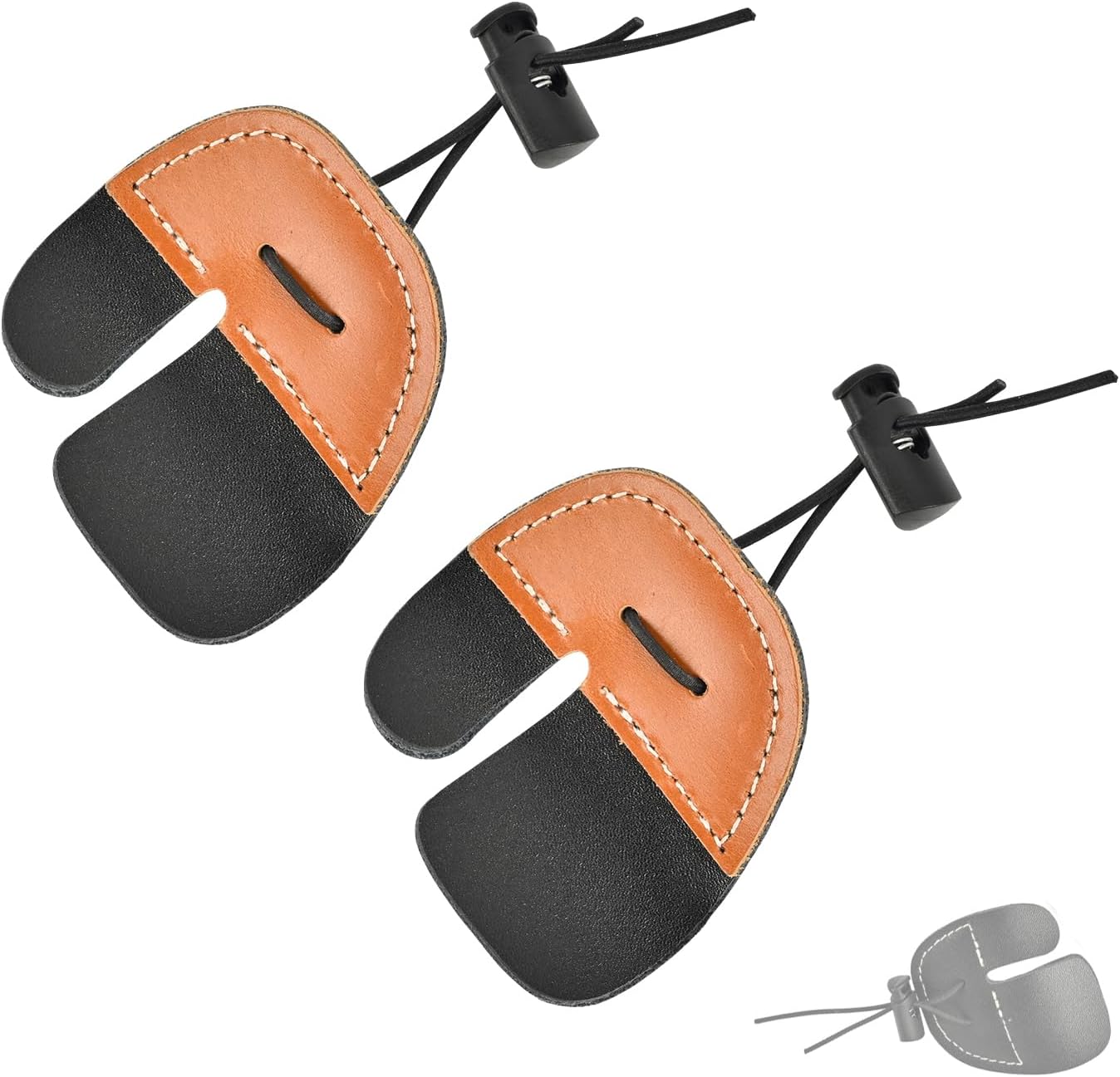 SPG Leather Archery Finger Tab - 2 Pack Recurve Bow Finger Tab Bow Tabs Double Layer Traditional Archery Long Bow Finger Tabs Right Hand for Recurve Bow Shooting Accessories
