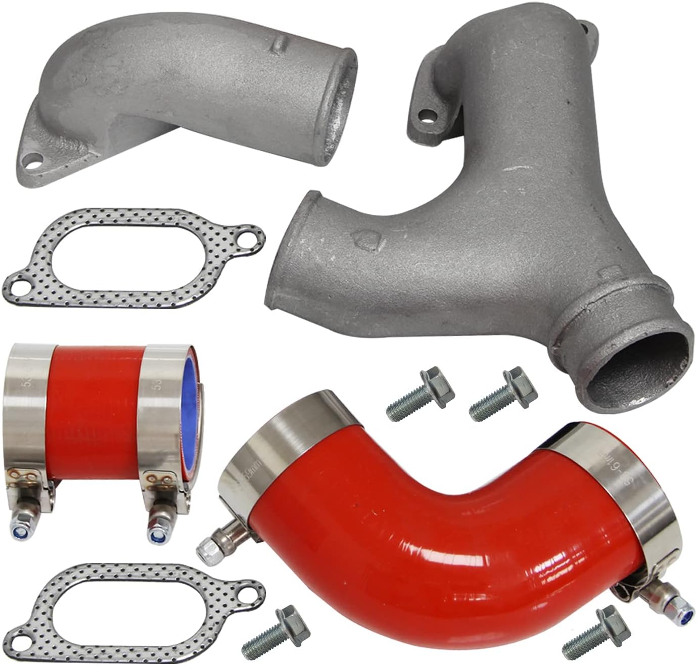 Aluminum Top Mount Turbo Intercooler Y-Pipe Kit For Impreza WRX/STI GD/GG 02-07 Red