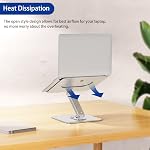 BESIGN LSX7 Laptop Stand with 360° Rotating Base, Ergonomic Adjustable Notebook Stand, Riser Holder Computer Stand Compatible with Air, Pro, Dell, HP, Lenovo More 10-15.6" Laptops, Lapdesk, Silver