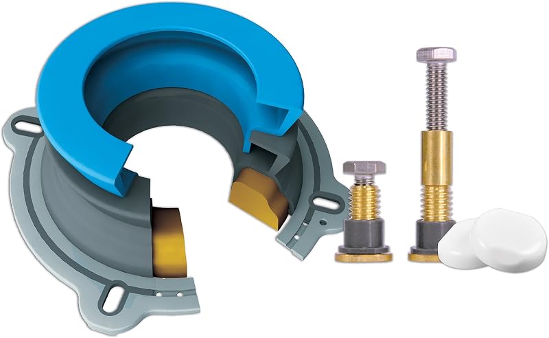 DANCO Kit de instalación de inodoro todo en uno, anillo de cera de sellado perfecto y pernos de corte cero, reparación de inodoro, sin cera, pernos de montaje para inodoro (10879X)