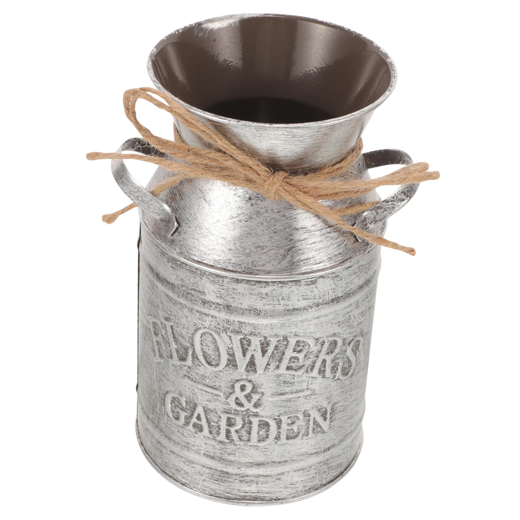 Levemolo Vintage Flower Pitcher Farmhouse Decor Iron Bucket for Floral Arrangements Chic Table Centerpiece Rustic Wedding Decoration Compact Easy to Move