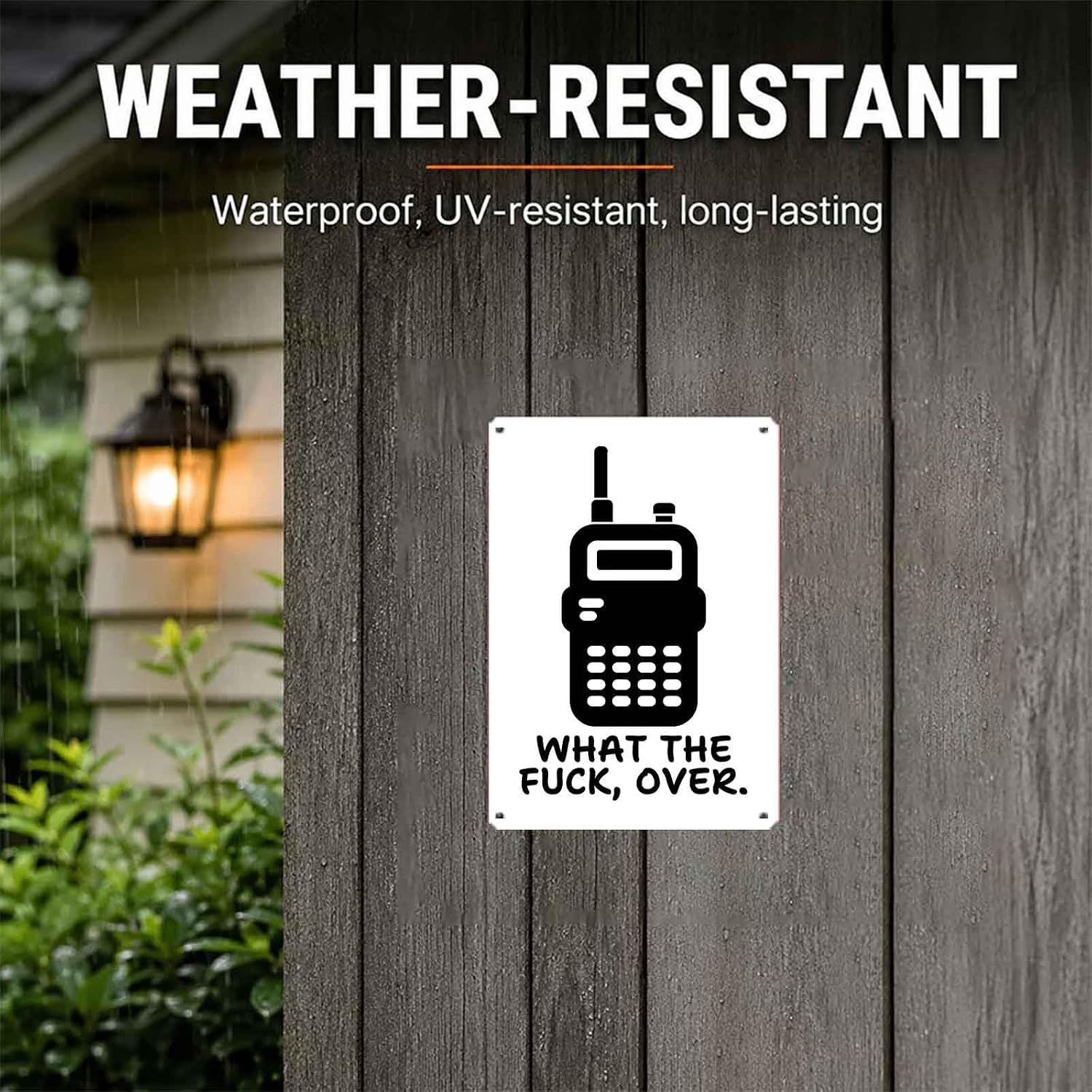 Walkie Talkie Fuck Over Metal Sign 8 x 12 Inch image 4