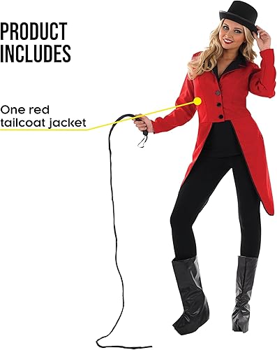 Miniatura 3 de fun shack Chaqueta roja para mujer, disfraz de maestro de ceremonias de circo, disfraz de domador de león para mujer, disfraz de líder de anillo