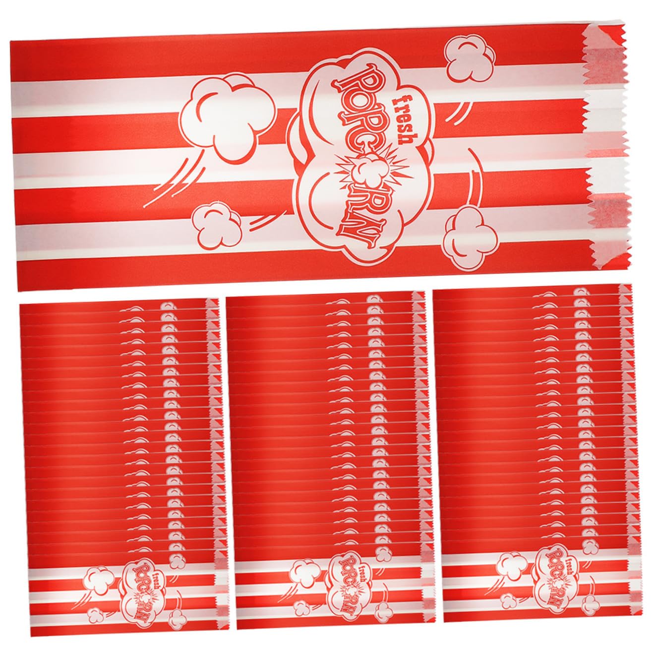 Sachets de popcorn en papier anti-huile 90x50x220 mm pour snacks et fêtes | Lot de 100