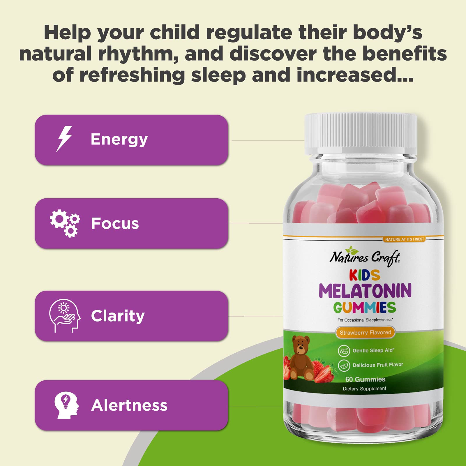 Melatonin Gummies for Kids Sleep Aid Kids Melatonin Gummies for