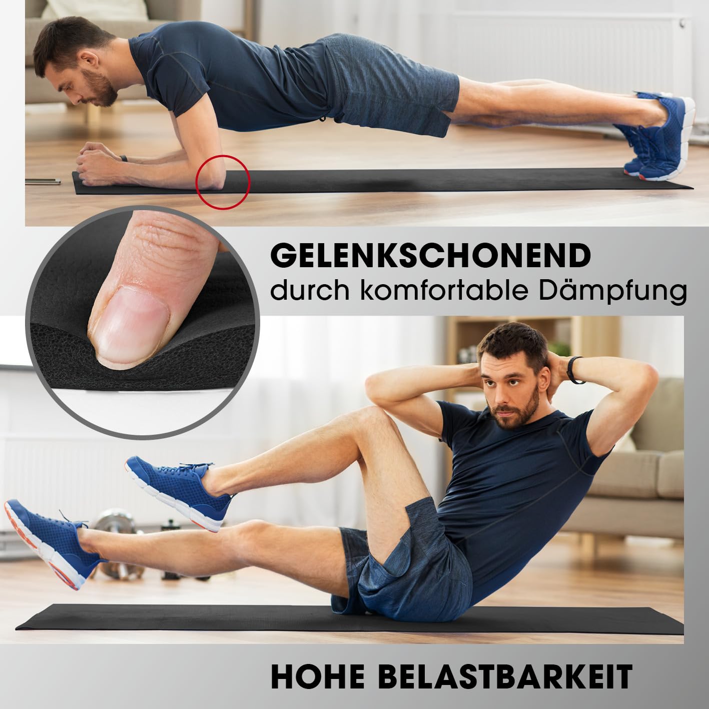 #DoYourFitness Fitnessmatte rutschfest | 183x61cm oder XXL 190x100cm | 0,8-2cm hoch | Gelenkschonende Gymnastikmatte | Yogamatte | Einsteiger und Fortgeschrittene | Indoor/Outdoor geeignet