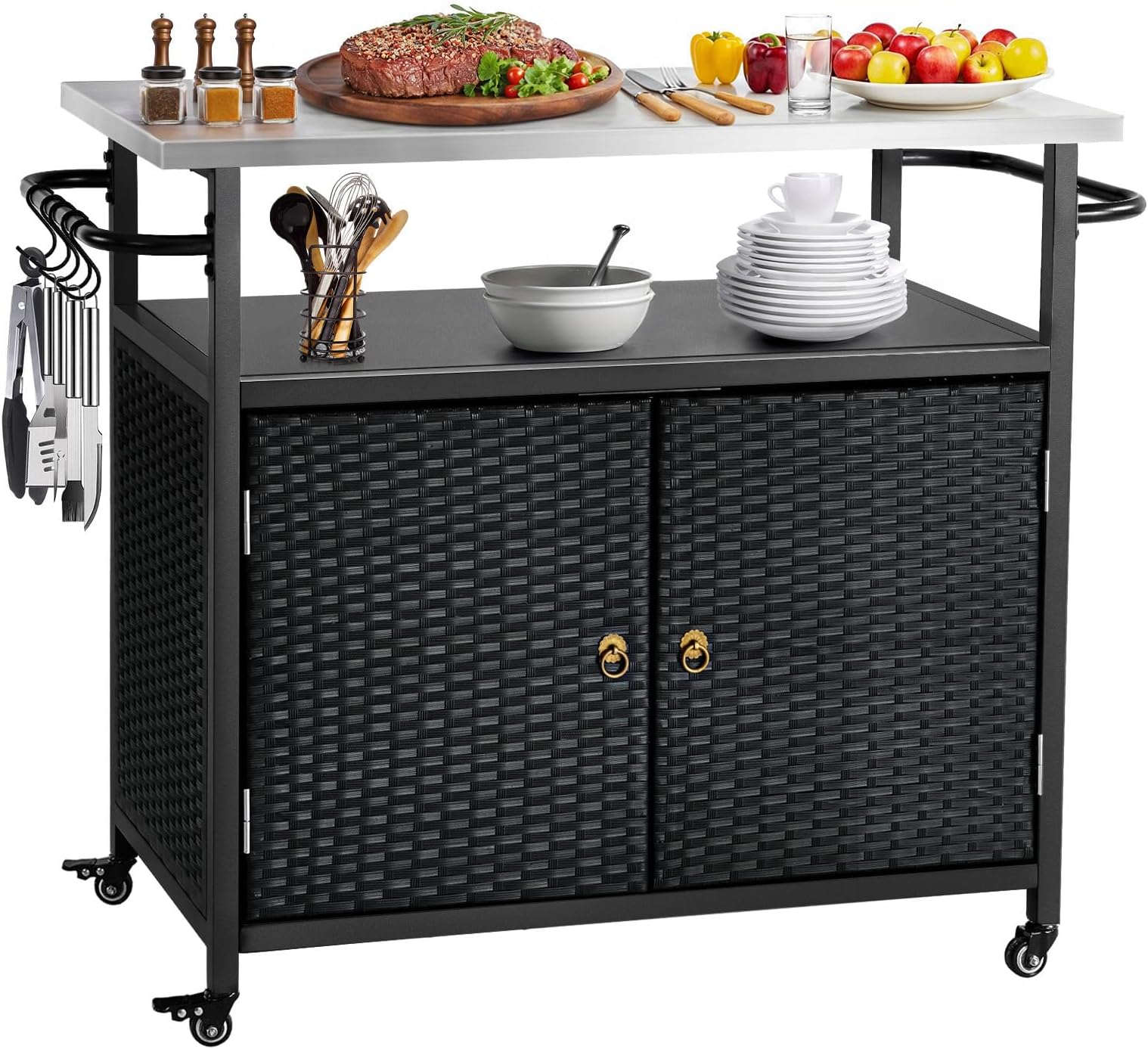 Amazon.com: LVUYOYO Outdoor Grill Table with Stainless Steel Sink ...
