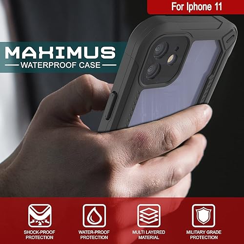 Miniatura 6 de Punkcase Funda impermeable para iPhone 11 Serie Maximus ajuste delgado certificado IP68 resistente a los golpes cubierta transparente con protector