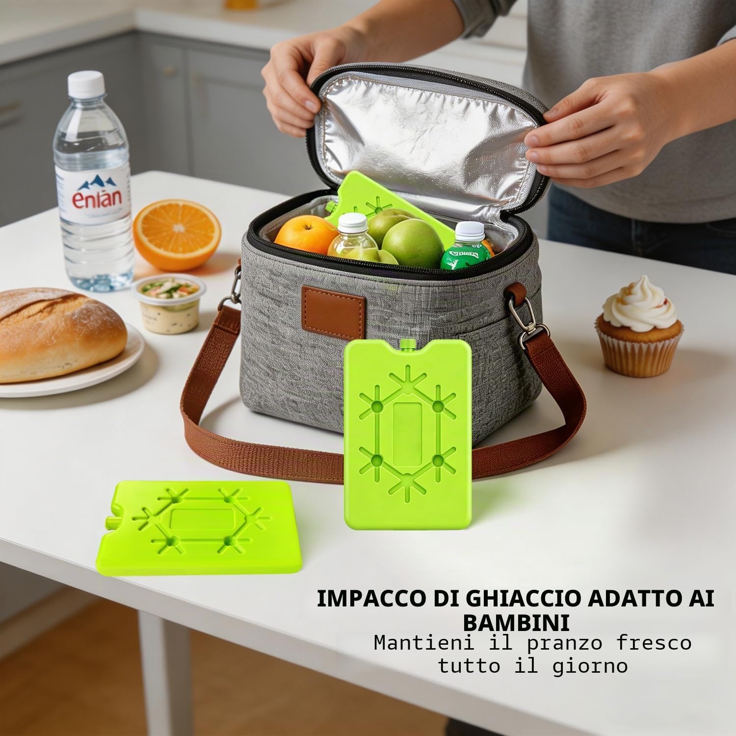 Ghiaccio per Borsa Termica, Ghiaccioli per Borsa Frigo, Mattonelle Ghiaccio | 4 Pz Tavolette Ghiaccio,200 ML Ghiaccioli per Borsa Frigo Piatto,Elementi Refrigeranti per Borsa Termica e Frigo da Campeggio