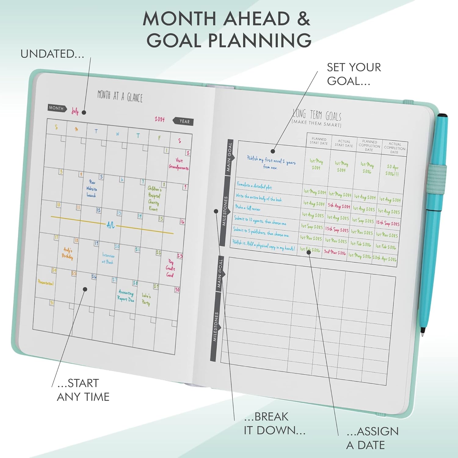 Daily Planner & appointment diary, Gratitude journal, wellness journal & Undated weekly planners and organisers - Image 5