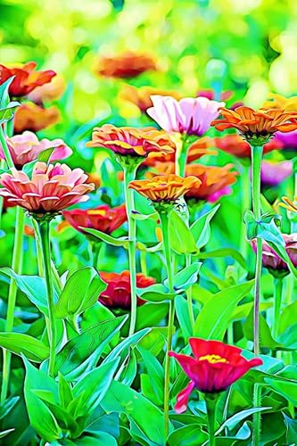 Zinnias Bullet Journal 6" x 9" Dotted Grid Blank Pages Perfect for Writing Drawing and Creative Expression