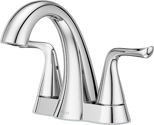 Miniatura 24 de Pfister Willa LF048MALBG - Grifo para lavabo de baño, centro de 4 pulgadas, 2 asas, 3 agujeros, acabado dorado cepillado, LF048MALBG