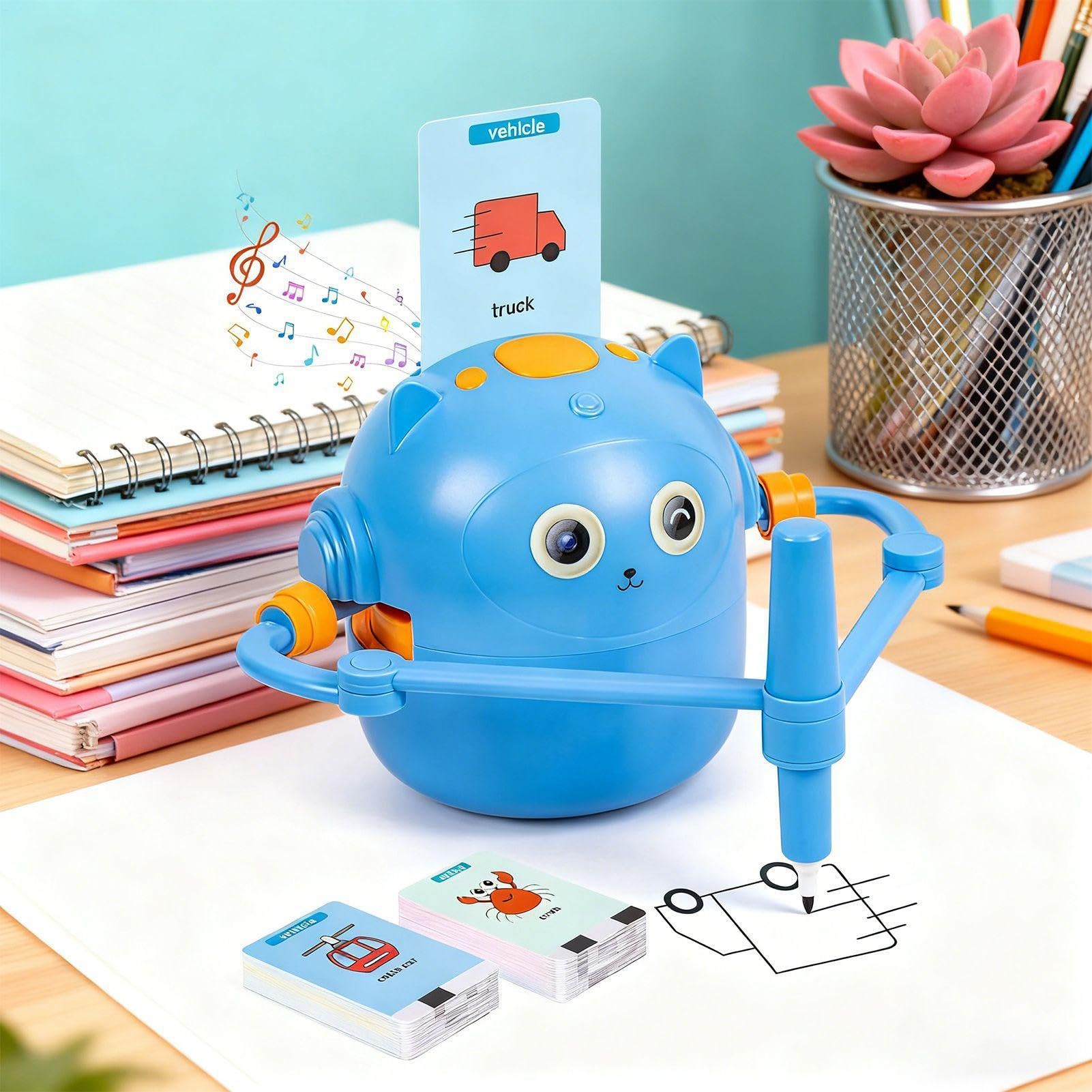 Malerroboter Für Kinder Interaktives Lernspielzeug Mit 100 Motivkarten | Kreativset Für Kinder Zum Malen Und Basteln Für Kindergartenkinder Mädchen Und