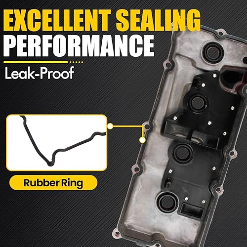 Miniatura 4 de Cubierta de válvula de aluminio con pernos de junta compatible con Nissan Armada Titan Pathfinder QX56 5.6L 2005-2015 Reemplaza piezas 13264-7S010