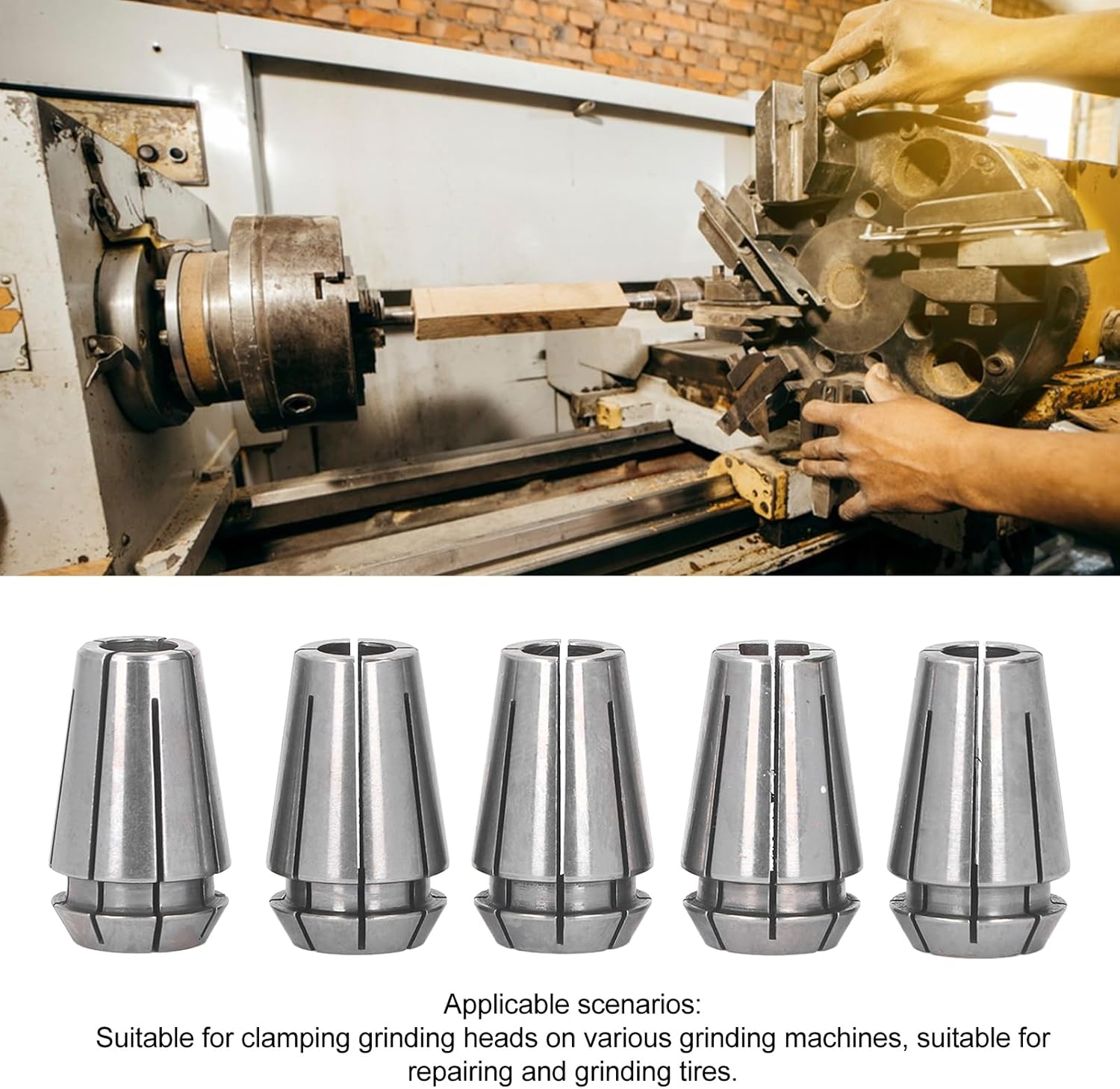5Pcs Collet Chuck Spring Steel Stable ERG16 Lathe Collet for CNC Equipment