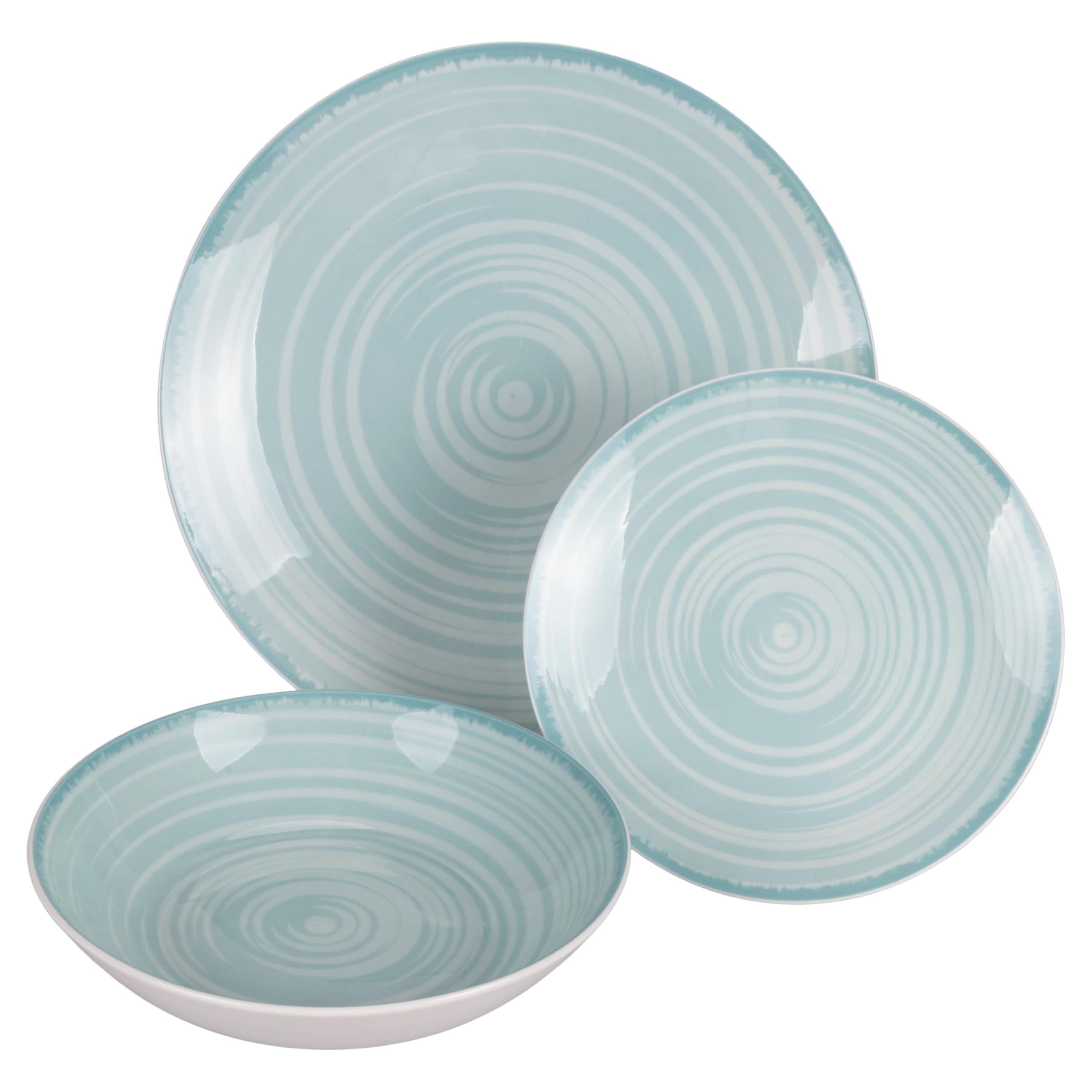 18-częściowy porcelanowy serwis obiadowy, 6-osobowy zastawa stołowa, domek wodny