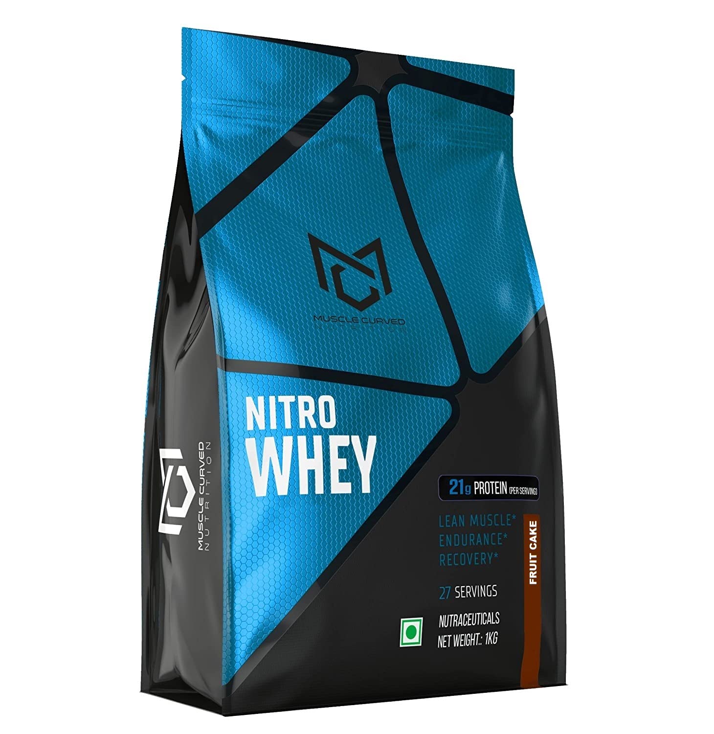 Buy Muscle Curved Nitro Whey Protein 1kg Fruit Cake Flavor Lean Muscle