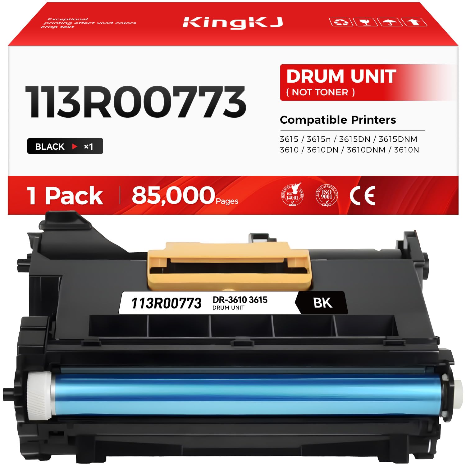 113R00773 Drum Unit (Not Toner) Replacement for Xerox 113R00773 3610 3615 Image-Drum Compatible with Xerox WorkCentre 3615 3615n 3615DN 3615DNM Phaser 3610 3610DN 3610DNM 3610N DocuPrint M455 Printer