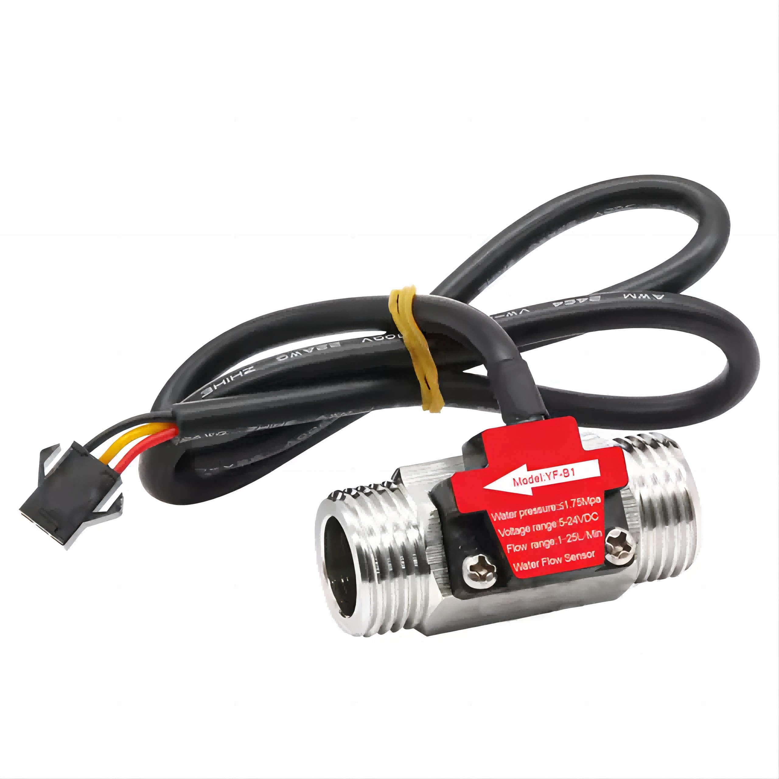 Sensor de flujo de agua de acero inoxidable de 1,27 cm, 1,75 MPa DC3,5 ~ 24 V NPN, sensor de interruptor de flujo de turbina