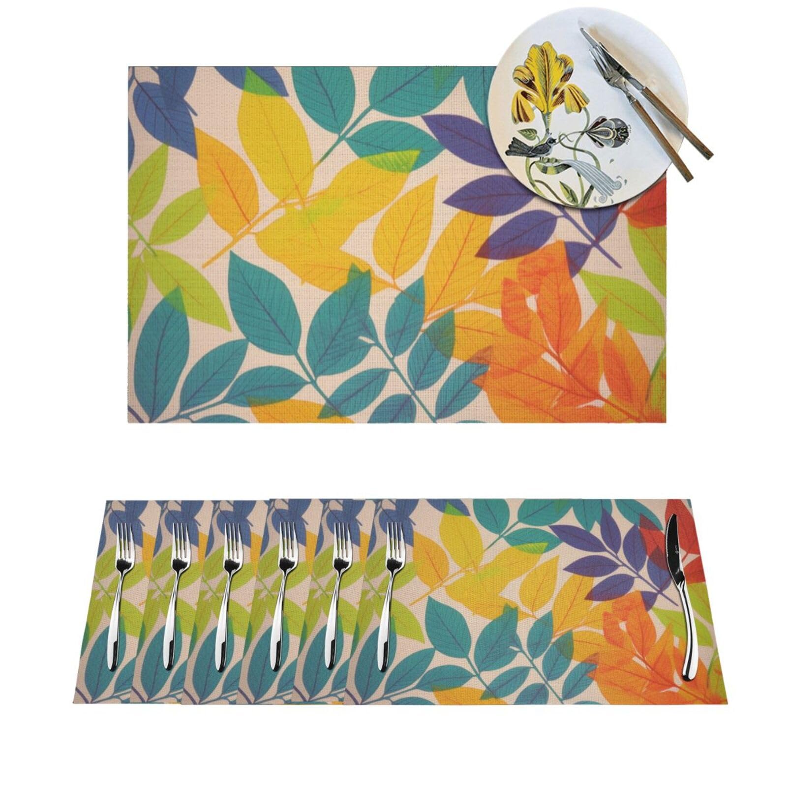 Sets de table tissés en PVC antidérapants et résistants à la chaleur