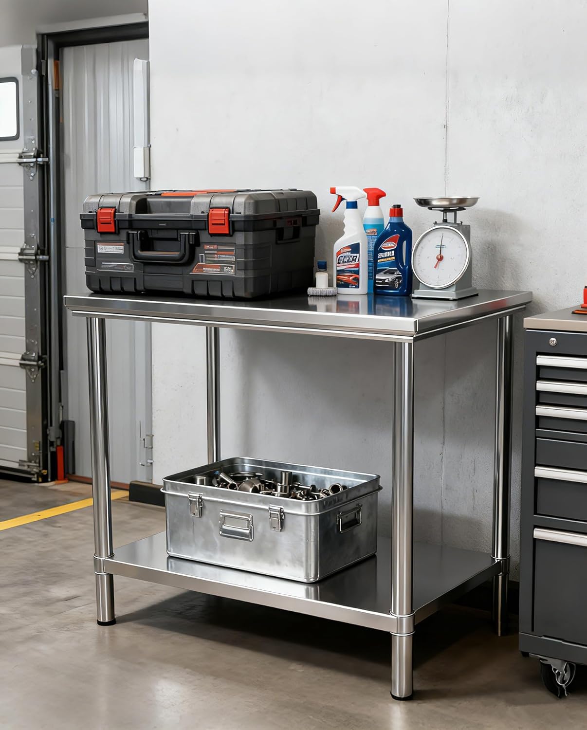 Stainless Steel Table for Prep & Work 20 x 31.5 inchs,Commercial Kitchen Worktable,Heavy Duty Pred Metal Work Table with Under Shelf for BBQ, Kitchen, Home, and Garage