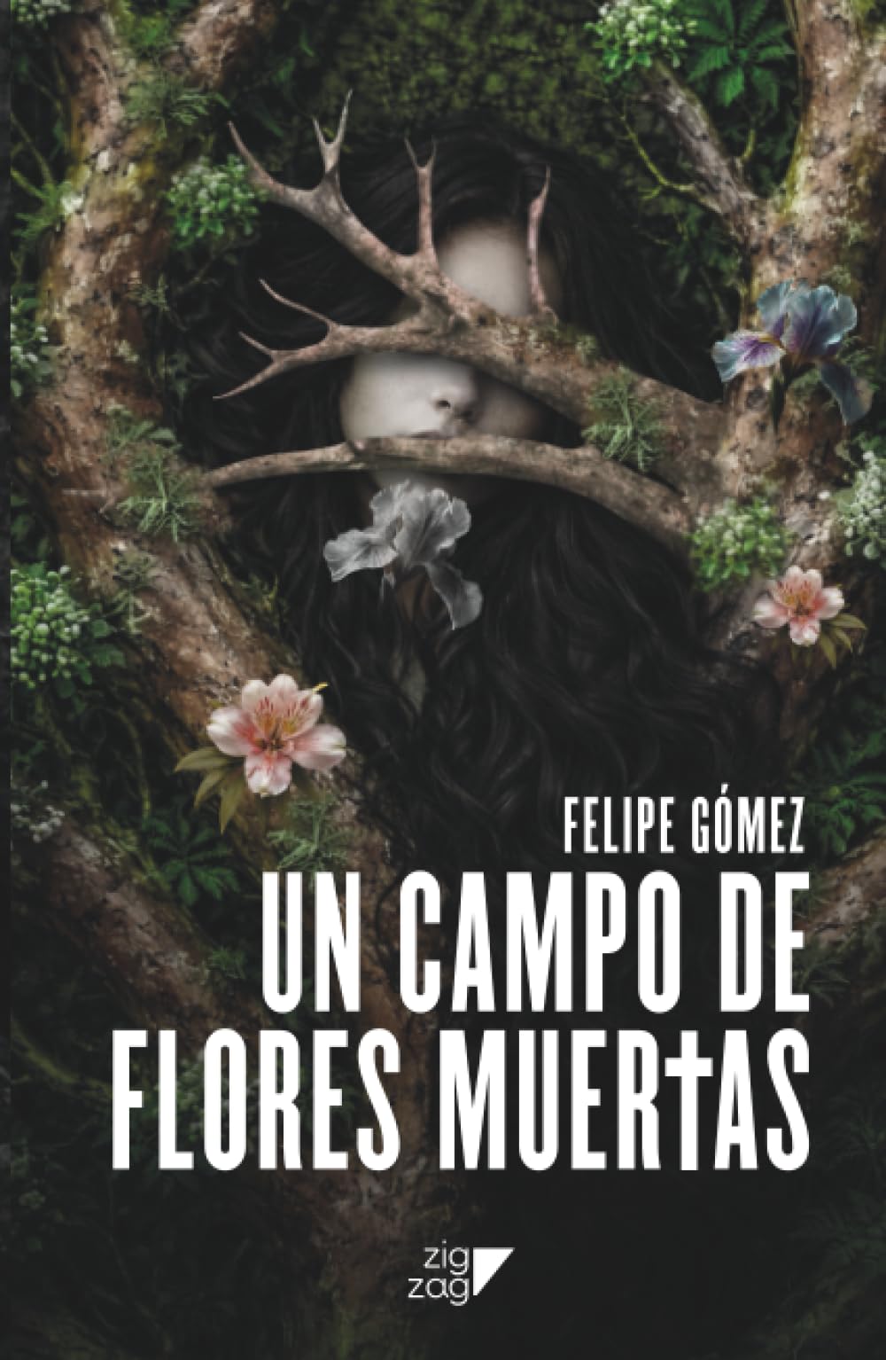 Un campo de flores muertas
