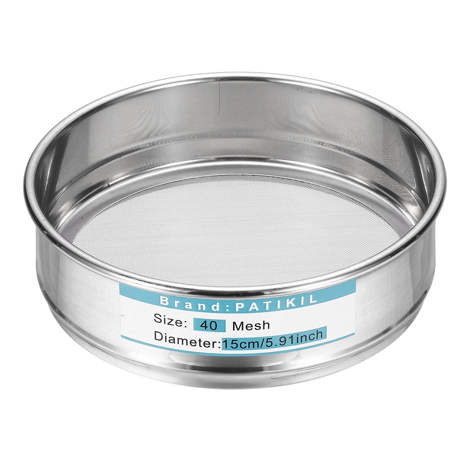 PATIKIL 40 Mesh(0.45mm) Laborsieb 5.9"(15cm) Durchmesser Siebgewebe 304 Edelstahl Drahtgewebe Feines Maschinensieb Für Industrielles Labor Haushalt Bodensieb Trockensieb Hasch