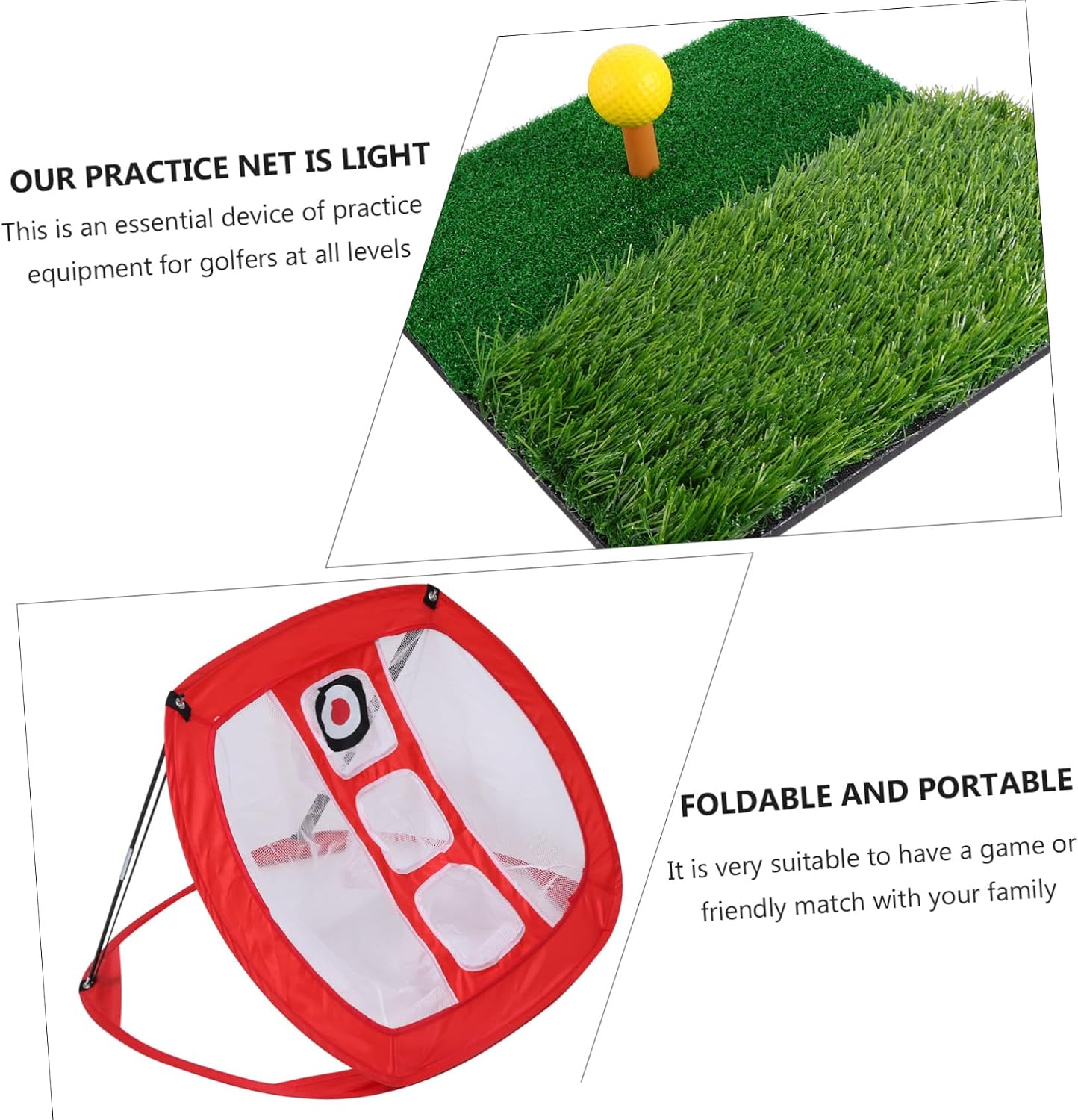 Luxshiny Portable Golf Practice Net Set with Nylon Net and Mini Hitting Mat for Indoor and Outdoor Practice to Short-Range Accuracy for Golfers