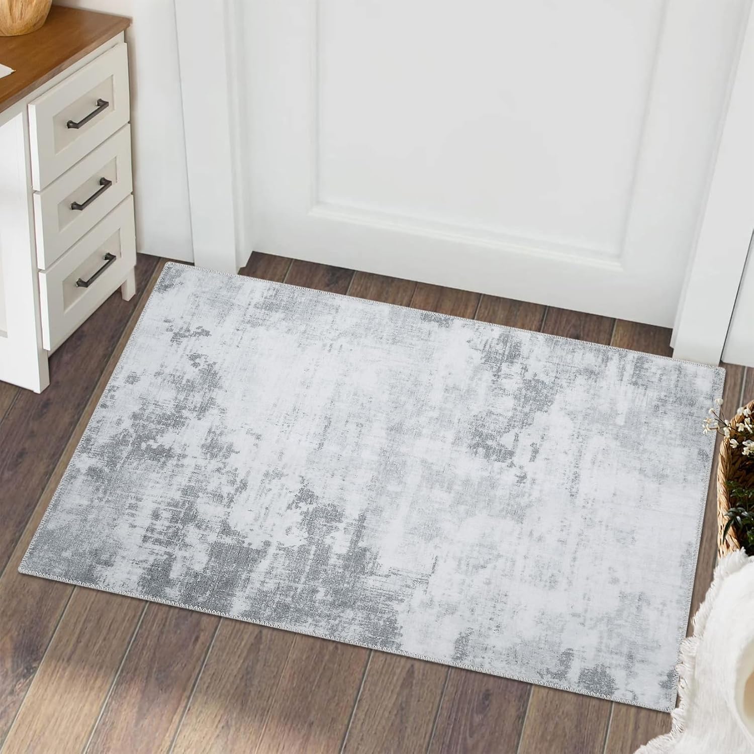 ROYHOME Washable Area Rug Modern Abstract Entryway Rug Area