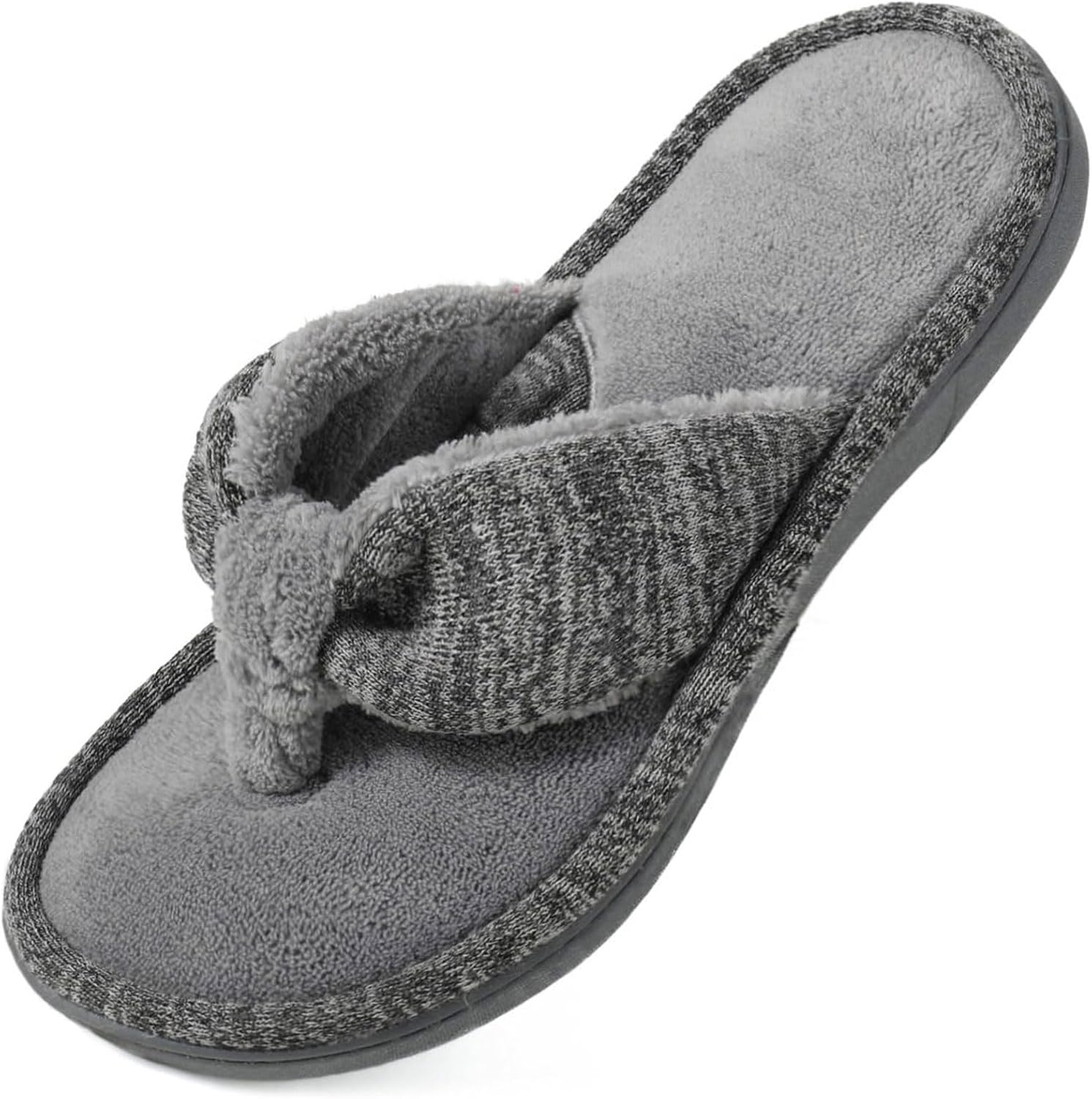 Wishcotton Women's Memory Foam Spa Thong Flip Flops Cozy Indoor Slippers, Ladies Summer Lightweight Open Toe House Sandals