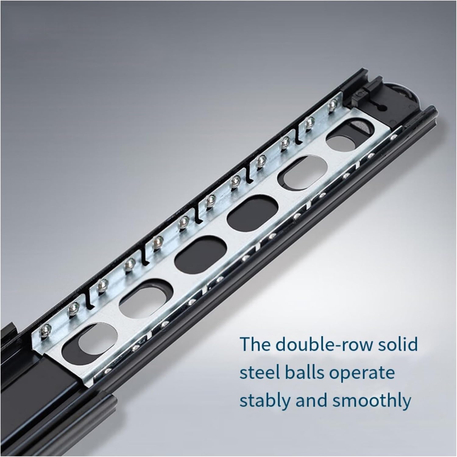 Full Extension Drawer Slides 2pcs 10-20Inch Width 45mm Three-Section Metal Buffer Drawer Slides Hardware Fittings(30cm 12inch)