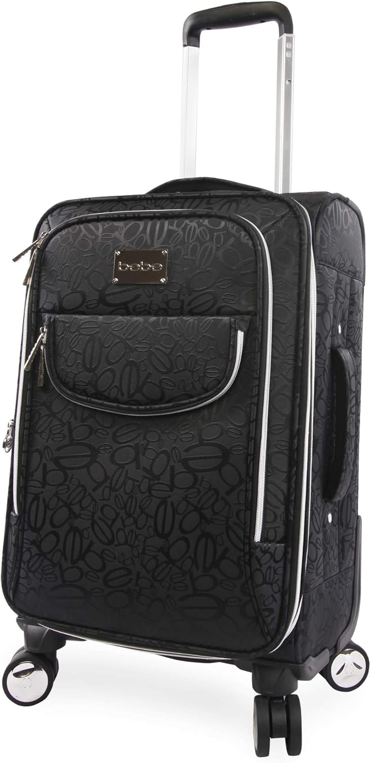 BEBE Carissa 21" Expandable Spinner Carry-on Carry-On Luggage, Bebe Tossed Black
