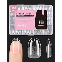 Beetles Gel Nail Tips Short Oval Fake Nails 288Pcs Pre-Shaped