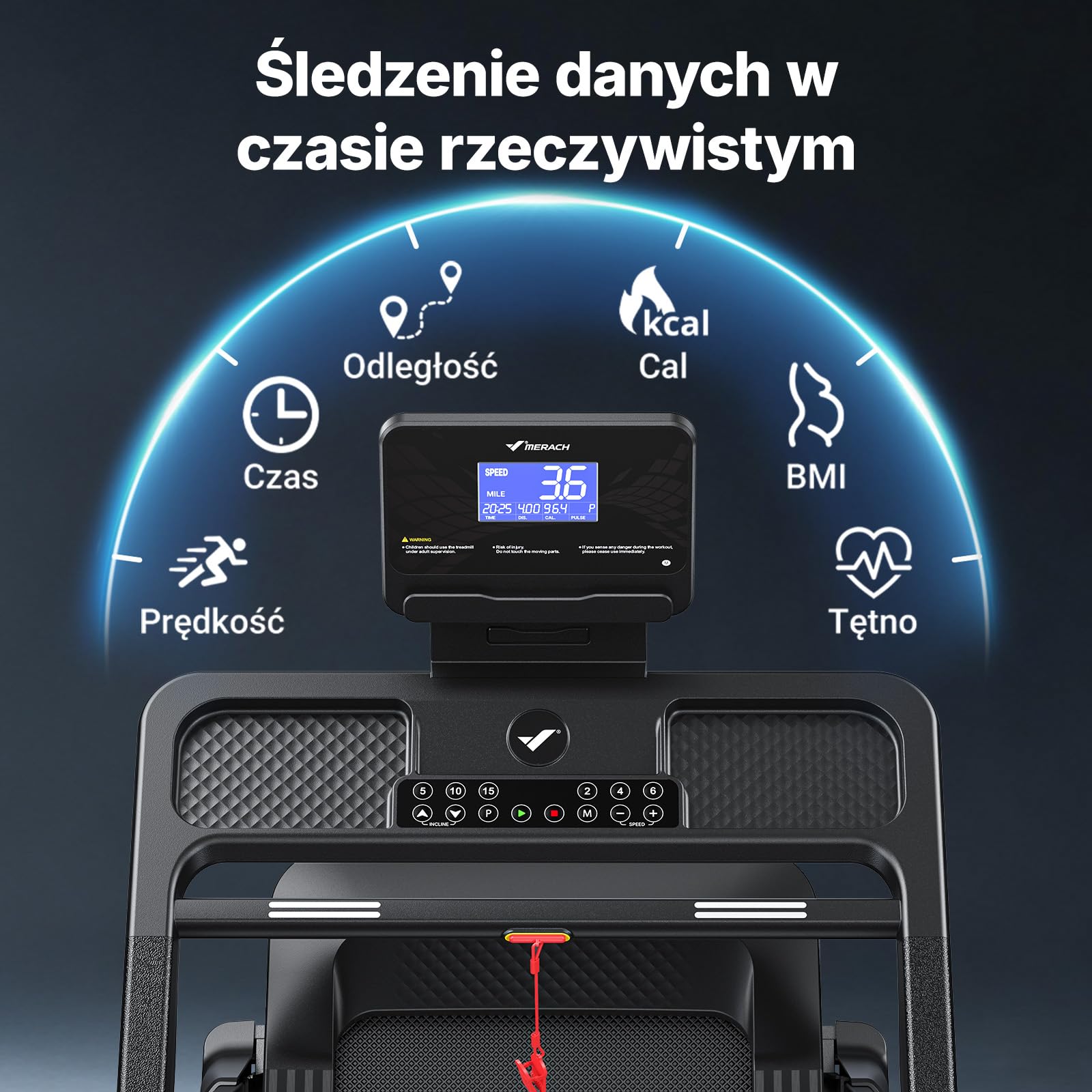 MERACH Bieżnia do domu z nachyleniem, automatyczne nachylenie 18%, 1-14 km/h, składana, 3,5 HP Walking Pad, Treadmill for Home Max 159 kg, 46 x 120 cm, aplikacja do biegania z 12 programami