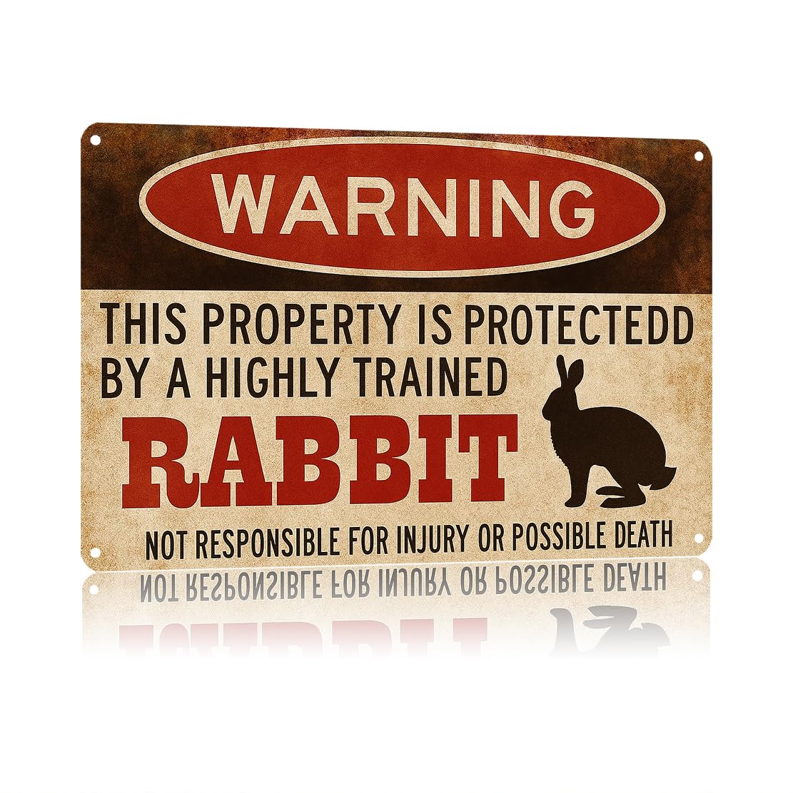 KWQDOZF Funny Metal Signs Posters Rabbit Sign Wall Art for Yard Outdoor Lawn Garden Home Decor 8X12inch
