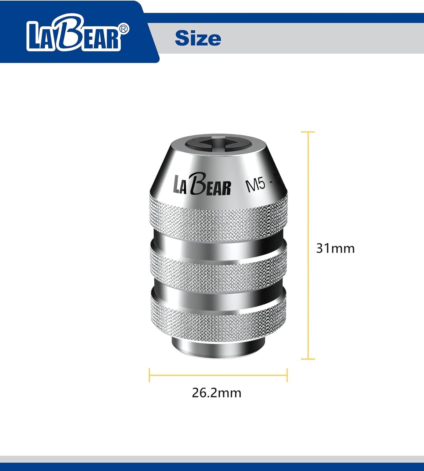 LABEAR 1/4"DR x M5–M12 Interchangeable Adjustable Tap Chuck Adaptor – Heavy-Duty Tap Socket for Hand Tapping