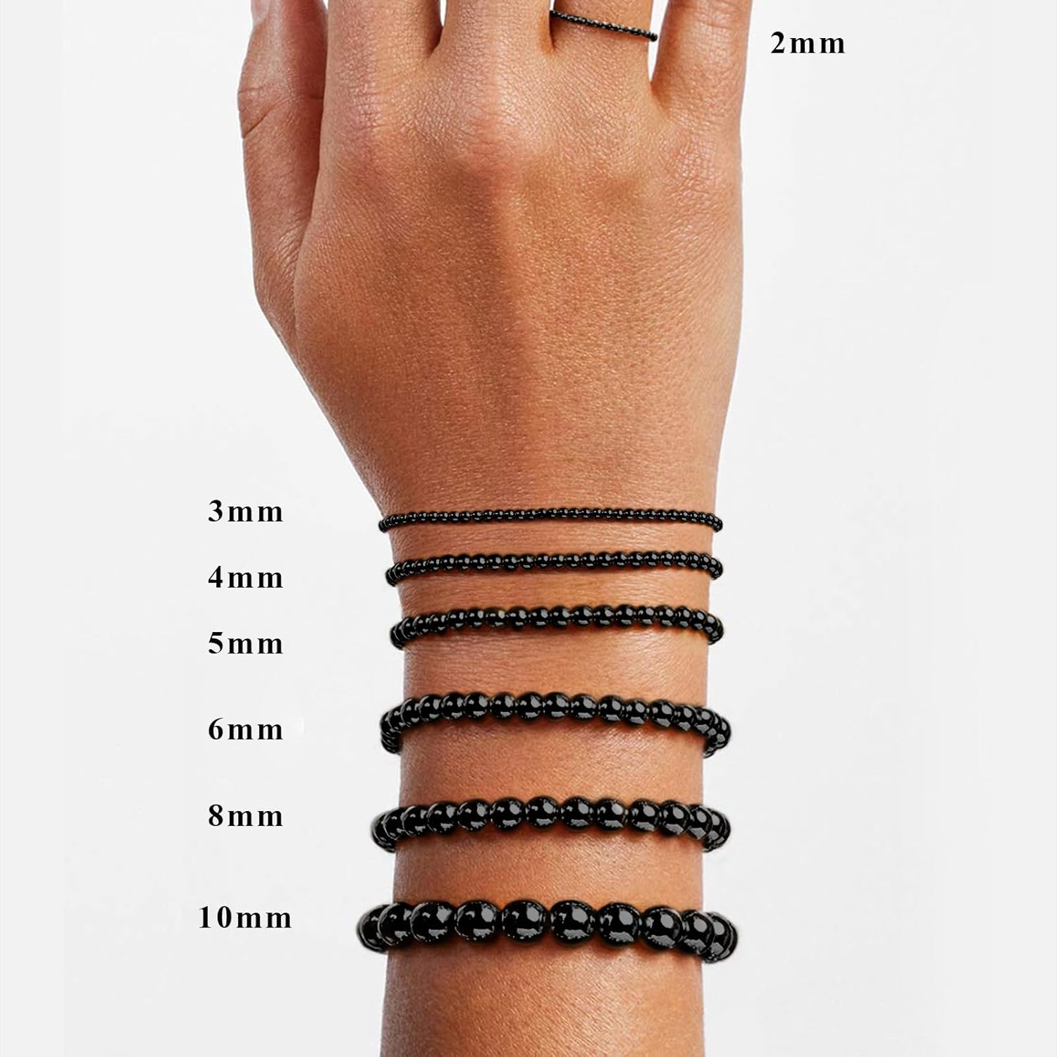 [8MM/70PCS] Black Stainless Steel Beads Round Metal Spacer Beads Bulk for DIY Jewelry Making Necklace Bracelet - Image 3