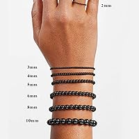 Vista 3 de [2 MM/280 piezas] Cuentas de acero inoxidable negras redondas de metal espaciador a granel para hacer joyas DIY, collar, pulsera