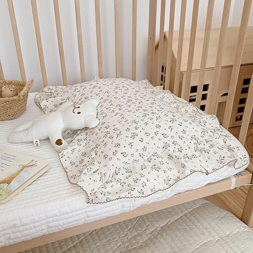 Vista 99 de BuLuTu Funda de almohada de muselina de algodón para niños pequeños, tamaño estándar, estampado de flores de Galsang, suave funda de almohada