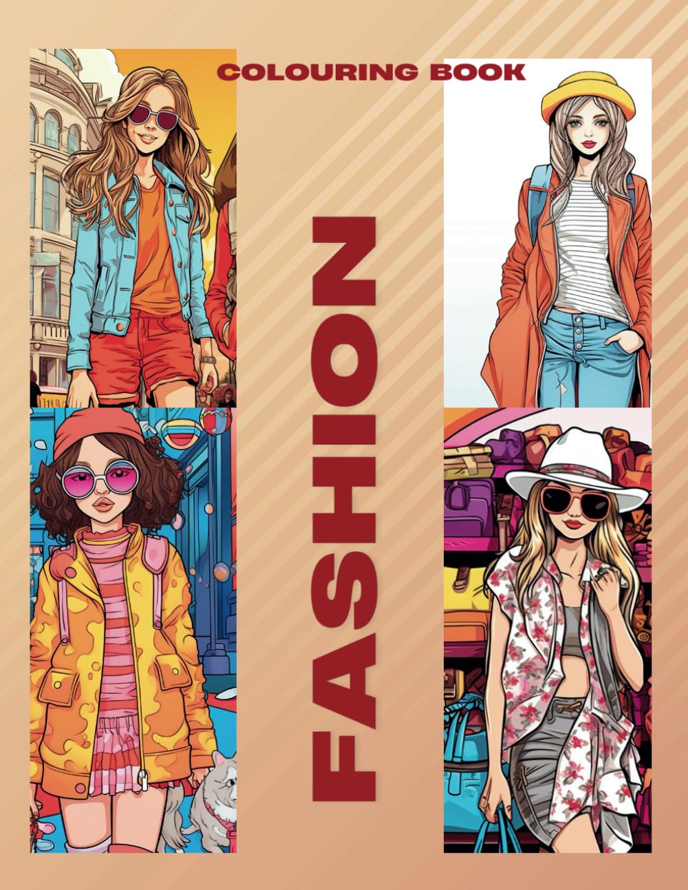 Fashion Colouring Book: 100 Pages: Trendy and Stylish Images for Girls, Teens, and Adults