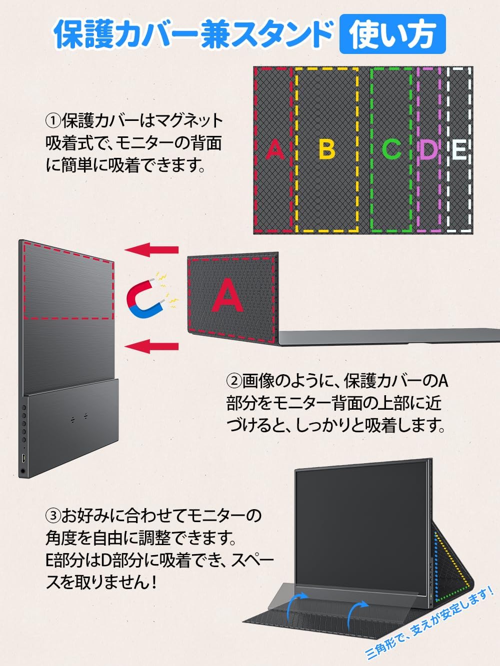 Instructions for using the magnetic stand cover