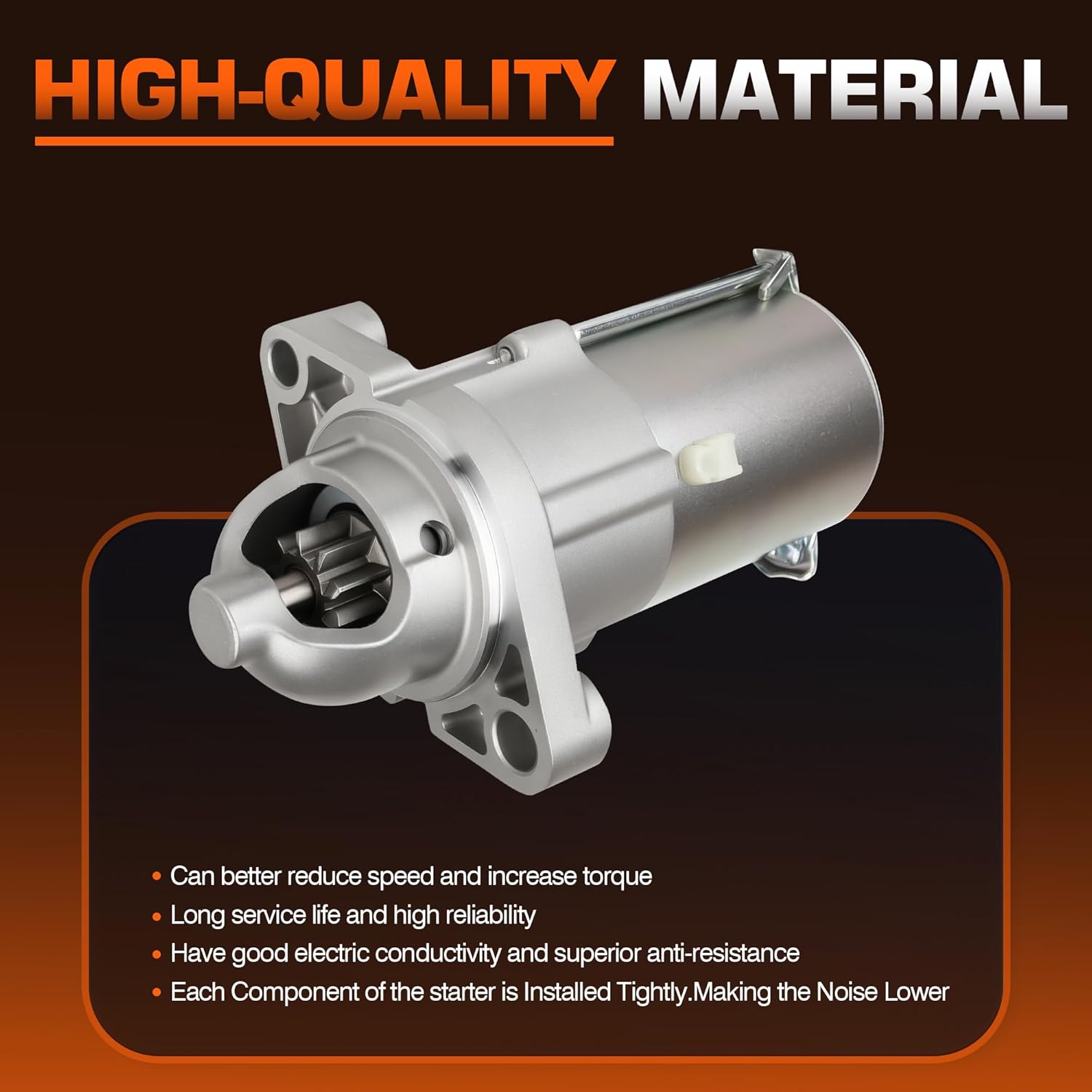 17960N New Starter Motor for Honda CR-V Element 2.4 2007-2011/ Accord 2.4 2006-2012/ Civic Si 2.0 2006-2011/ for Acura CSX 2.0 2006-2008 /TSX 2.4 2006-2014 Starter 31200R40A01 SMU0428 SMU0498 17960