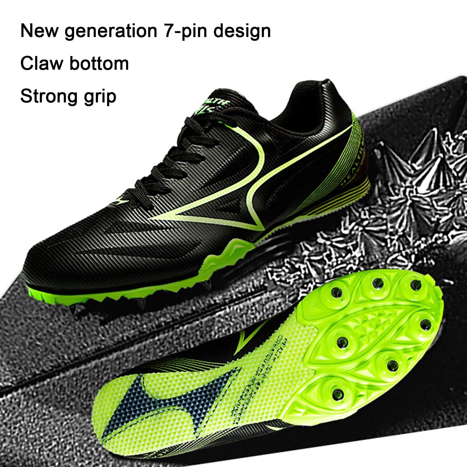 Zapatillas de Atletismo Profesionales con Clavos para Hombre y Mujer, Transpirables, para Carreras, Saltos, Carreras de Velocidad, Carreras de Media Distancia y Triple Salto